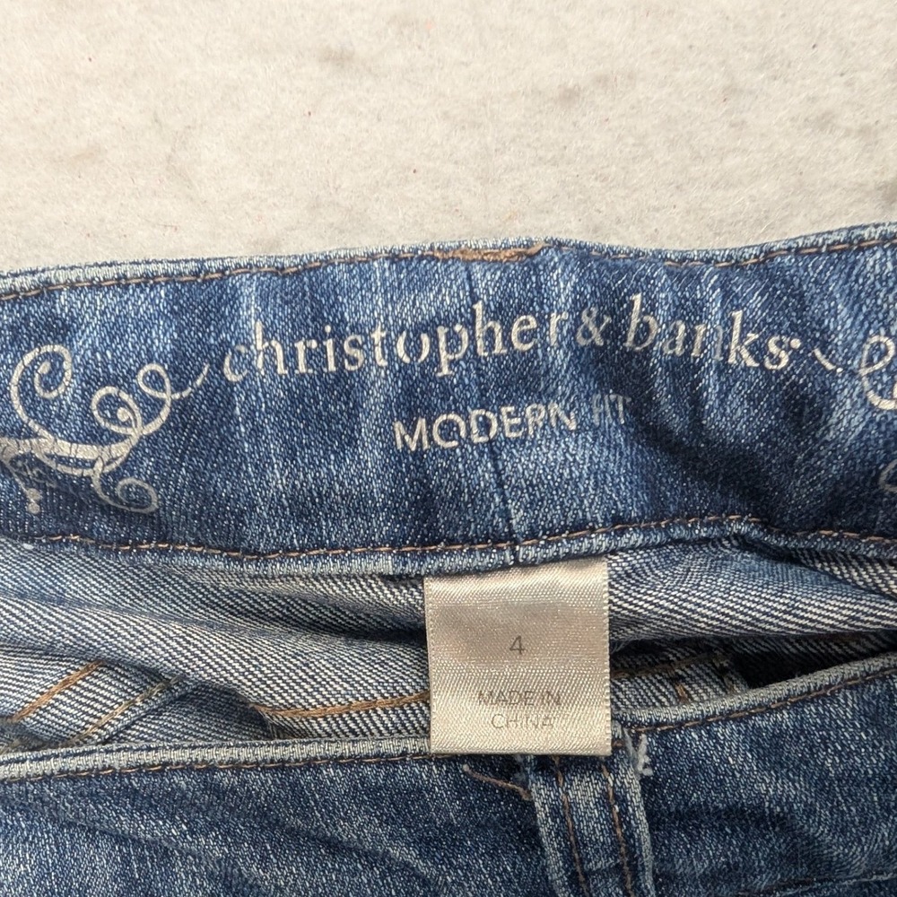 Christopher & Banks Modern Fit Capri Jeans Womens 4 Blue Medium Wash Cropped - Picture 6 of 14